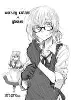 working clothes + glasses